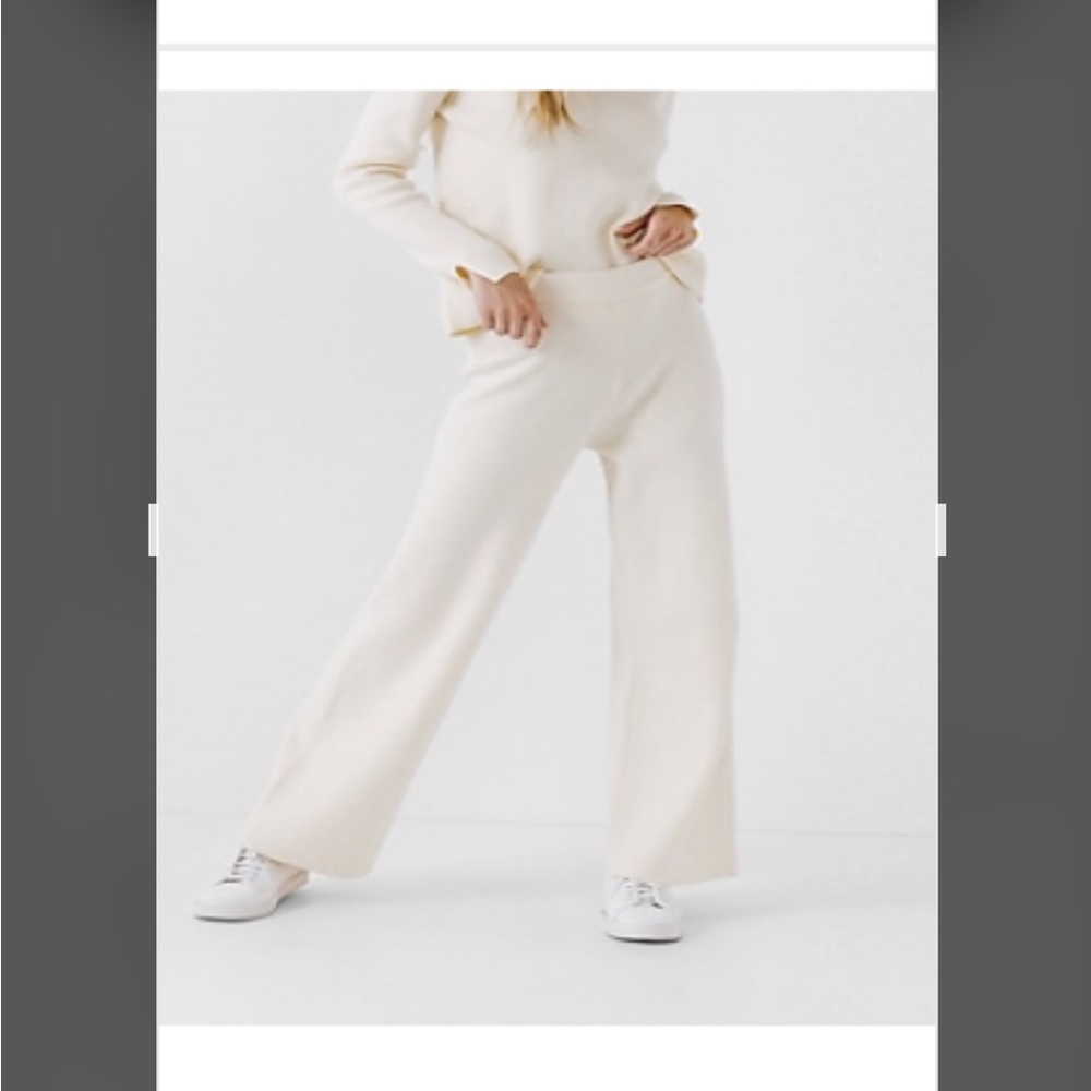 English Factory rib knit wide leg pants